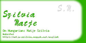 szilvia matje business card